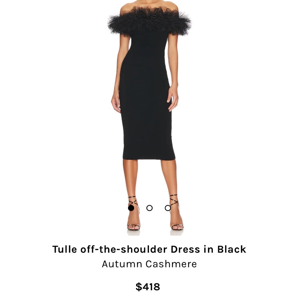 Tulle off-the-shoulder Dress in Black